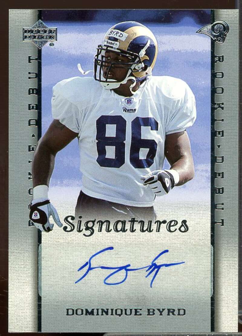 Dominique Byrd AU Rookie Card 2006 Upper Deck Rookie Debut #222  Image 1
