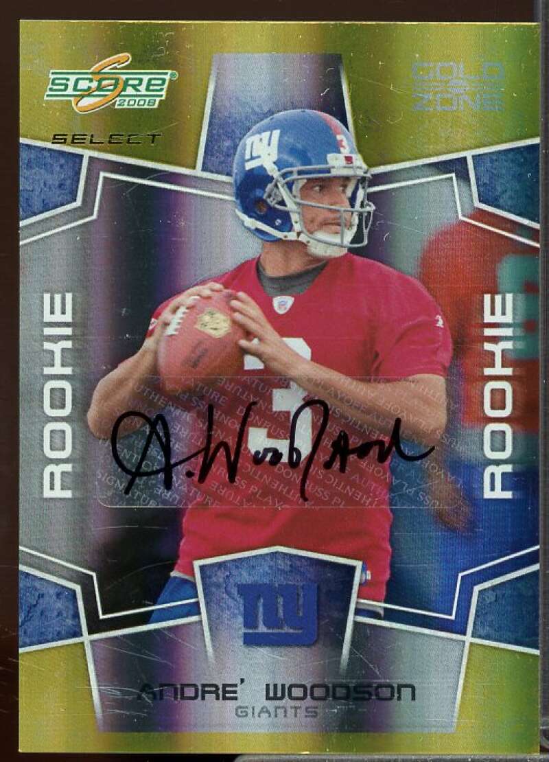 Andre Woodson/40 Rookie Card 2008 Select Autographs Gold Zone #420  Image 1