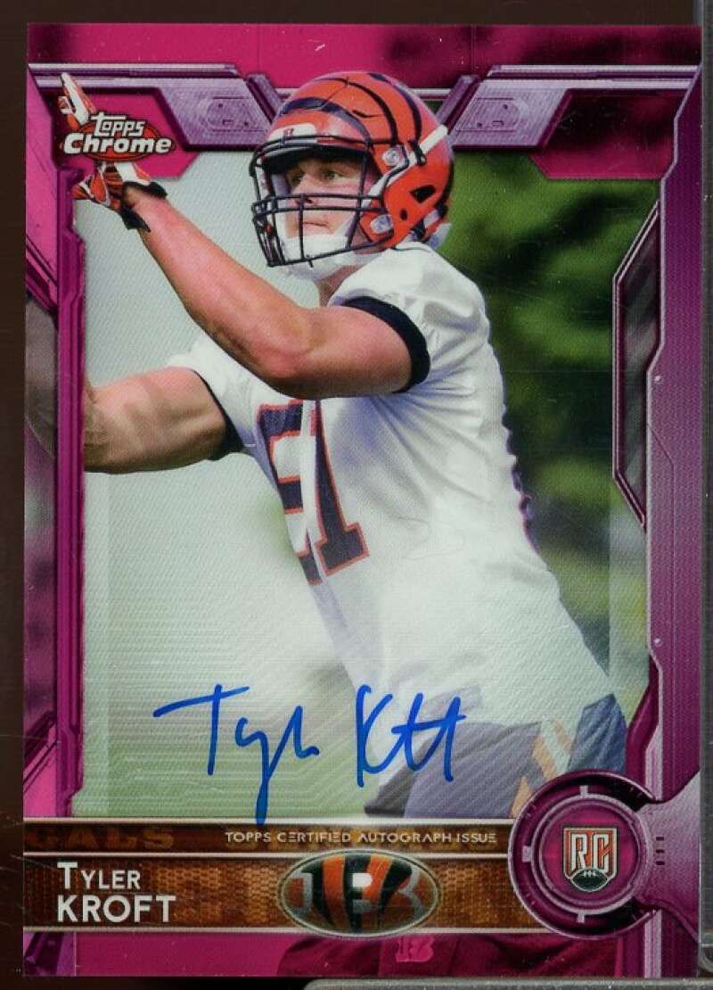 Tyler Kroft Rookie 2015 Topps Chrome Rookie Autographs Pink Refractors #190  Image 1