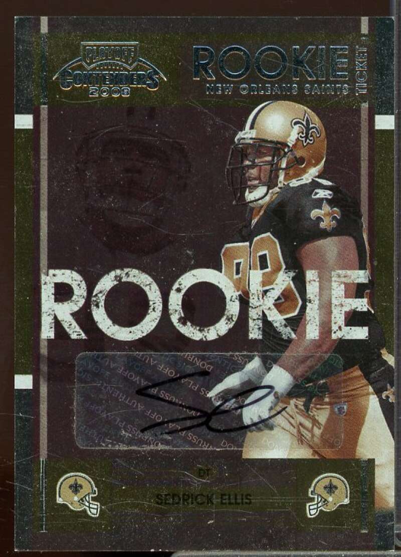 Sedrick Ellis AU Rookie Card 2008 Playoff Contenders Rookie Auto #191  Image 1