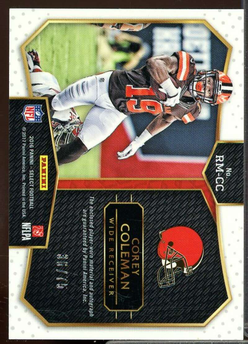 Corey Coleman/75 Rookie Card 2016 Select Rookie Autograph Materials Prizm #40  Image 2