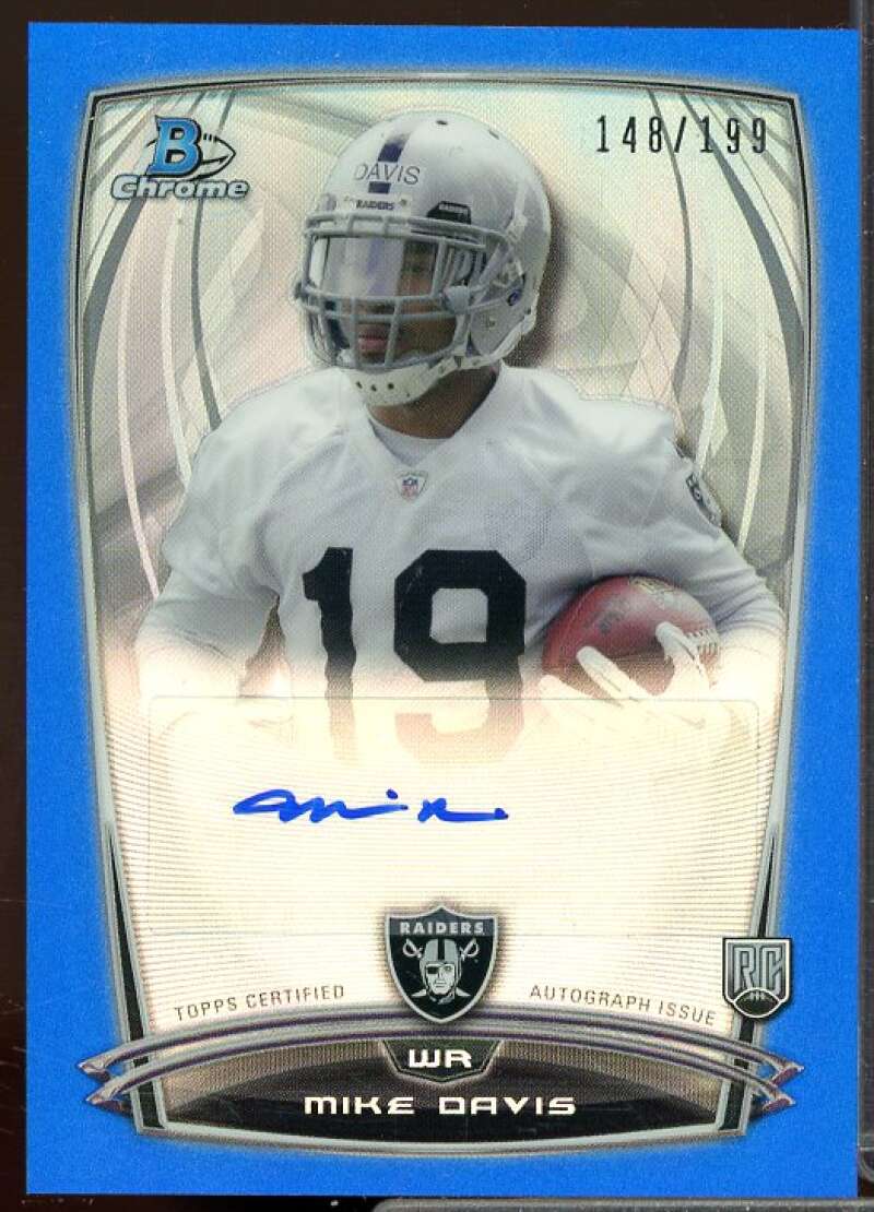 Mike Davis Rookie 2014 Bowman Chrome Rookie Autographs Blue Refractors #RCRAMD  Image 1