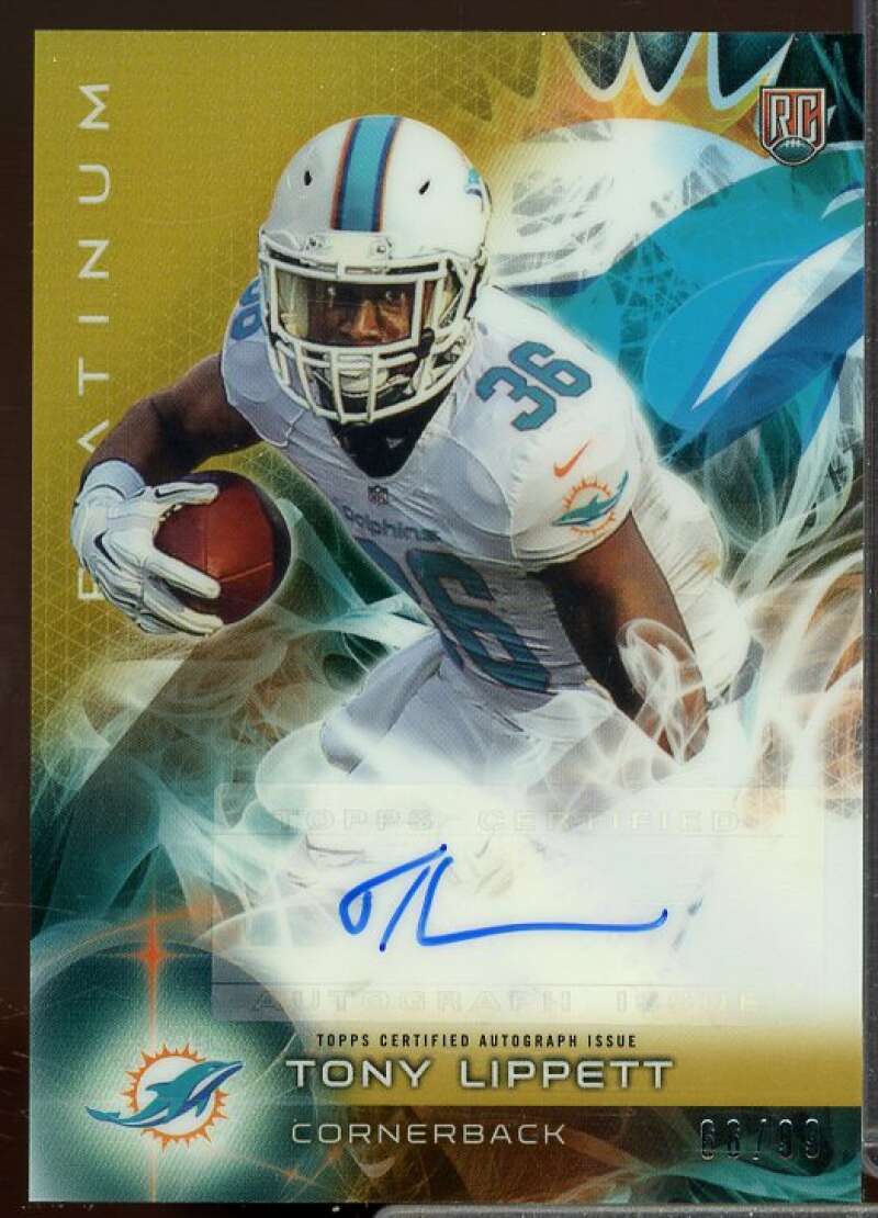 Tony Lippett Rookie Card 2015 Topps Platinum Autographs Gold Refractors #ARTLI  Image 1