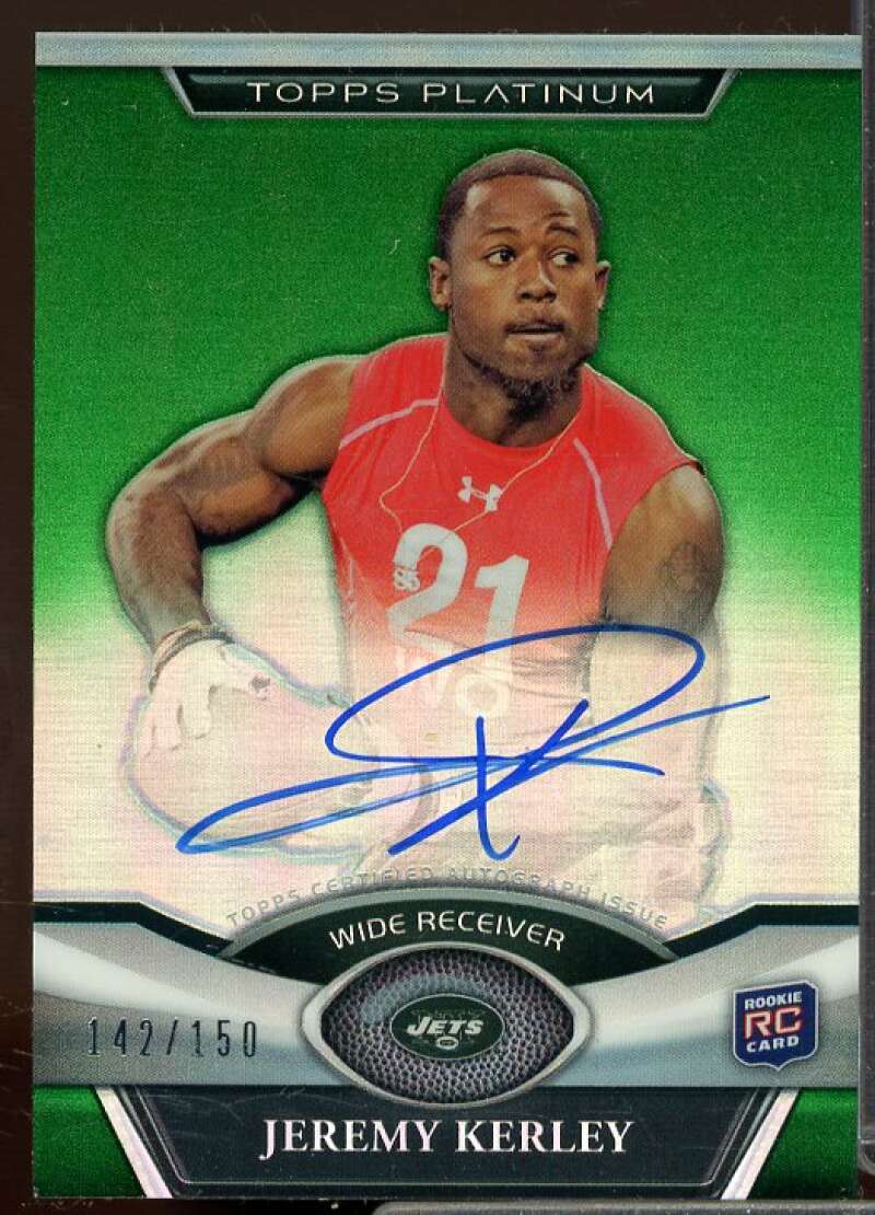 Jeremy Kerley Rookie 2011 Topps Platinum Rookie Autographs Green Refractors #16  Image 1