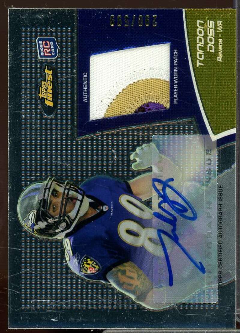 Tandon Doss/599 Rookie Card 2011 Finest Rookie Patch Autographs #RAPTD  Image 1