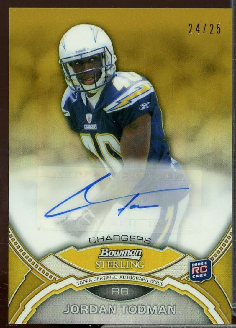 Jordan Todman Rookie 2011 Bowman Sterling Gold Refractors Rookie Auto #BSAJT  Image 1