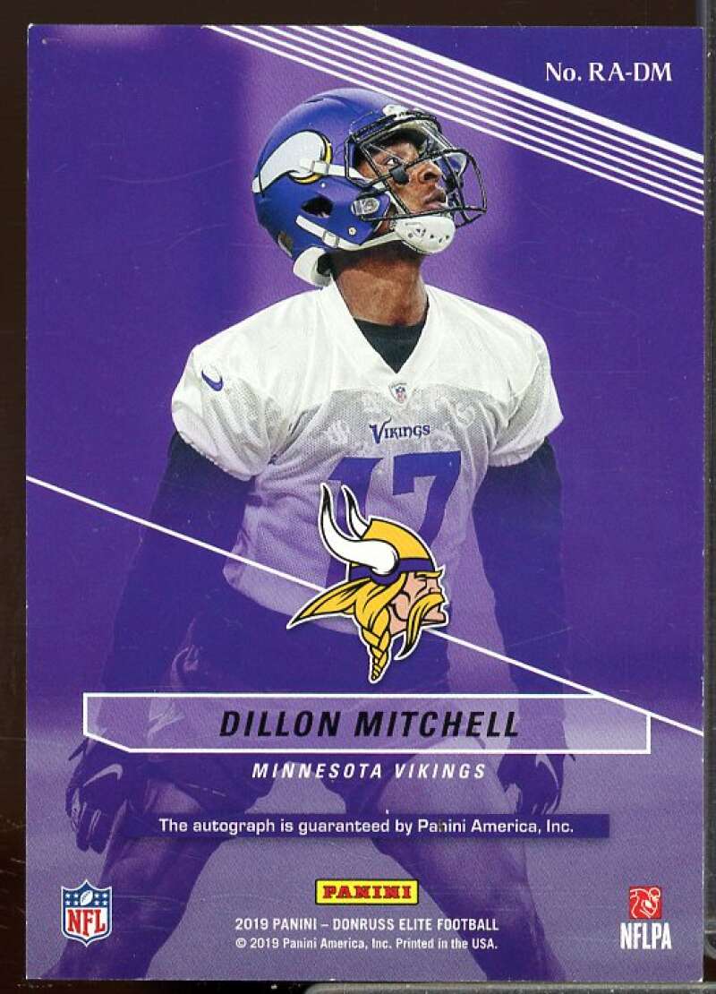 Dillon Mitchell/499 Rookie Card 2019 Elite Rookie Autographs #35  Image 2