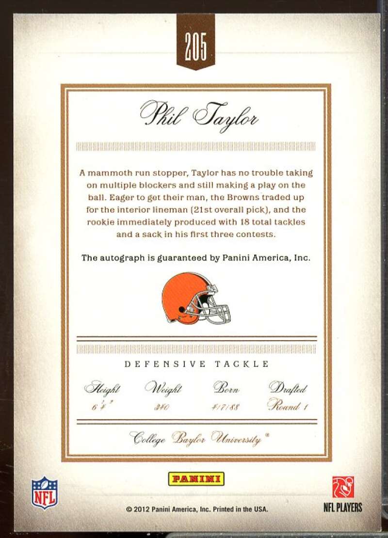 Phil Taylor AU/199 Rookie Card 2011 Prime Signatures Rookie #205  Image 2