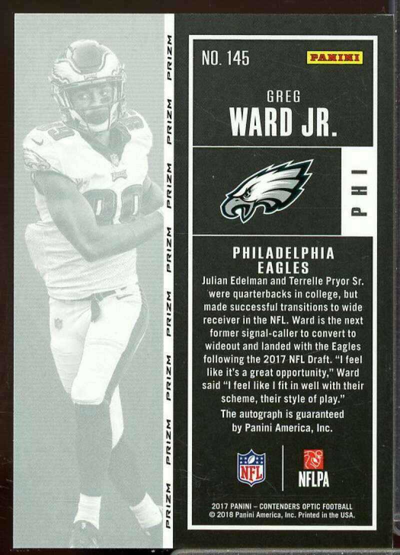 Greg Ward Jr. AU Rookie Card 2017 Panini Contenders Optic Rookie #145  Image 2