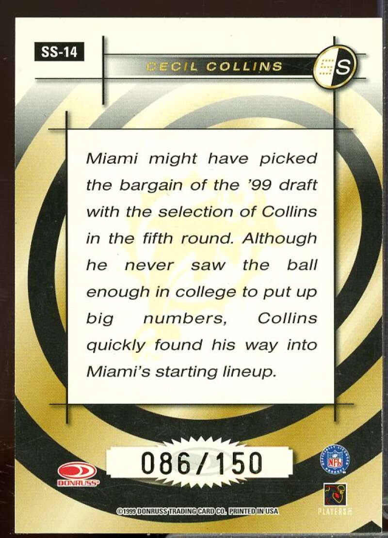 Cecil Collins Rookie Card 1999 Leaf Rookies and Stars Signature Series #SS14  Image 2