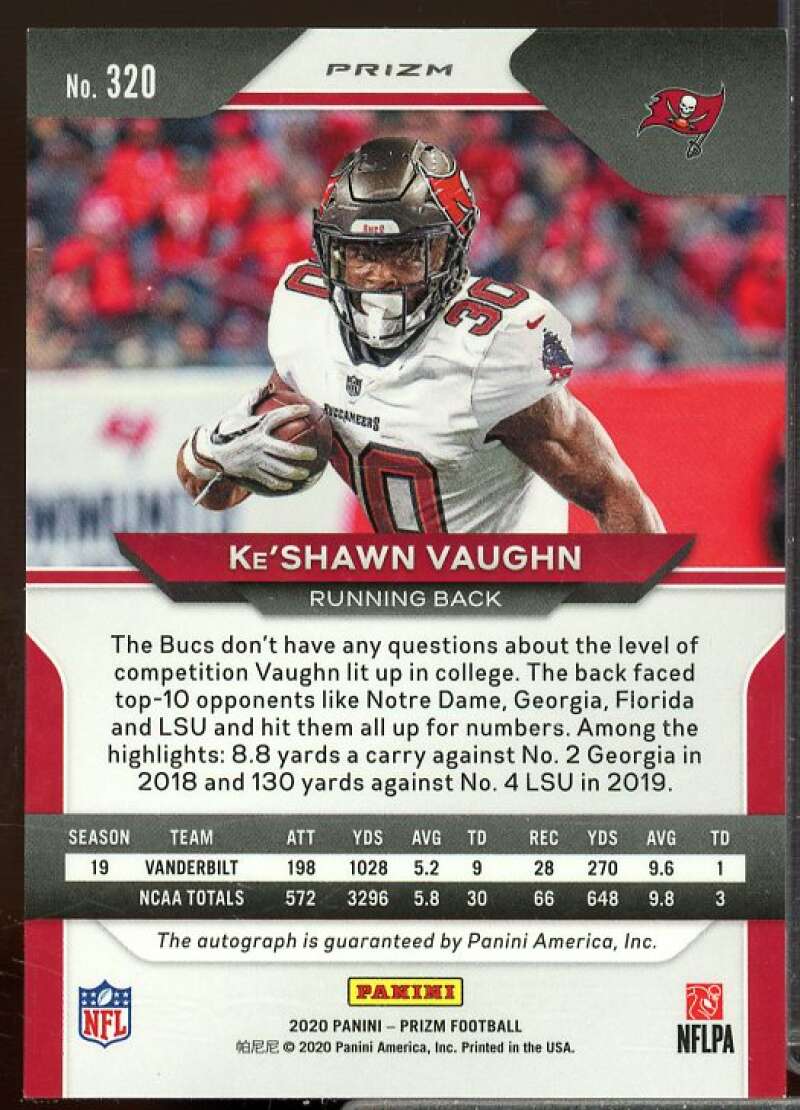 Ke'Shawn Vaughn Rookie Card 2020 Panini Prizm Rookie Autographs #320  Image 2