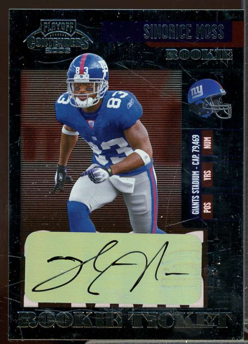 Sinorice Moss AU Rookie Card 2006 Playoff Contenders Rookie #173  Image 1