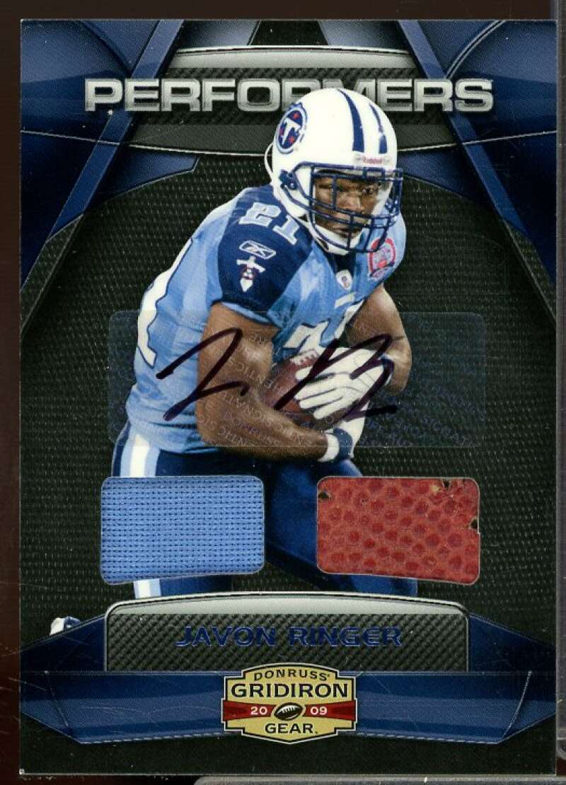 Javon Ringer 2009 Gridiron Gear Performers Rookie Material Autographs Prime #15  Image 1