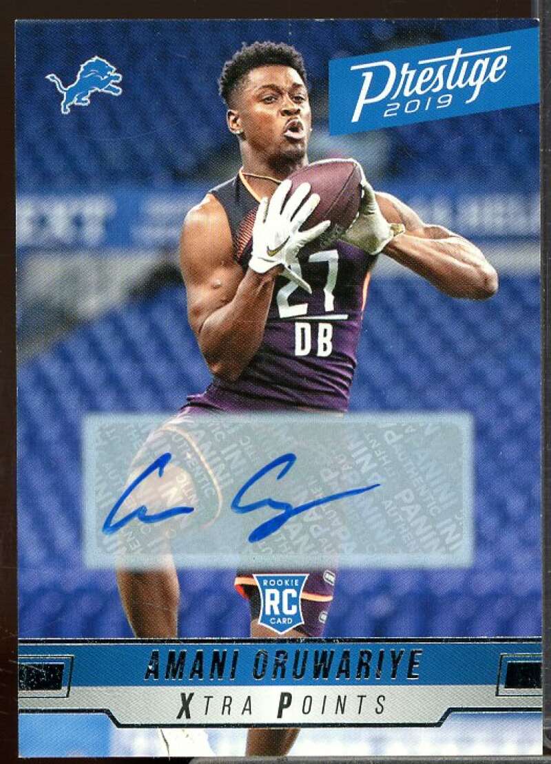 Amani Oruwariye Rookie Card 2019 Prestige Xtra Points Rookie Signatures #214  Image 1