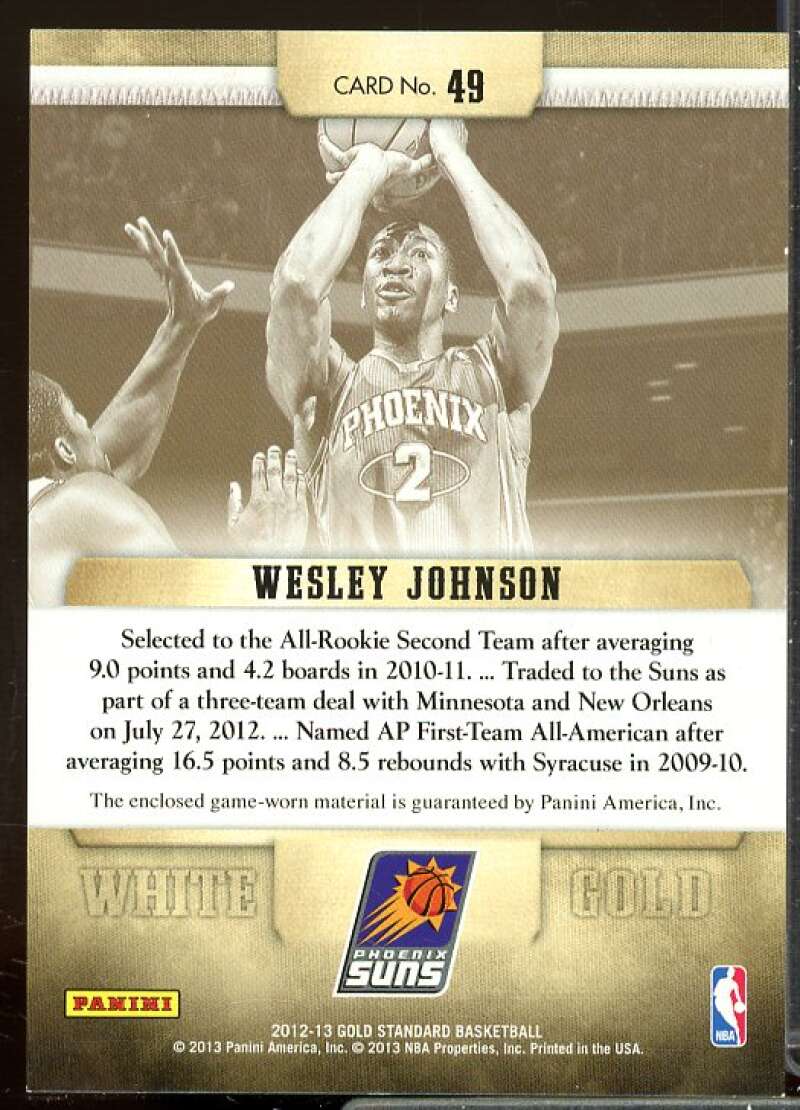 Wesley Johnson/99 Card 2012-13 Panini Gold Standard White Gold Threads #49  Image 2