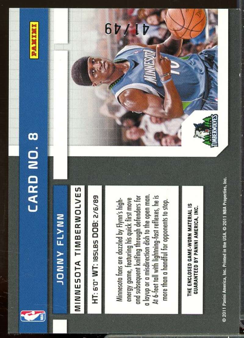 Jonny Flynn/49 2010-11 Absolute Tools Trade Materials Jumbo Jersey Numbers #8  Image 2