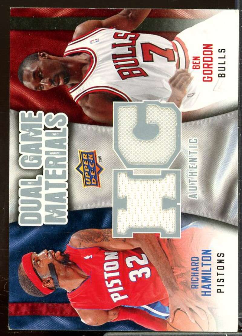 Ben Gordon/Richard Hamilton Card 2009-10 Upper Deck Game Materials Dual #DGHG  Image 1