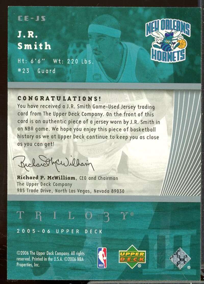 J.R. Smith Card 2005-06 Upper Deck Trilogy The Cutting Edge #JS  Image 2