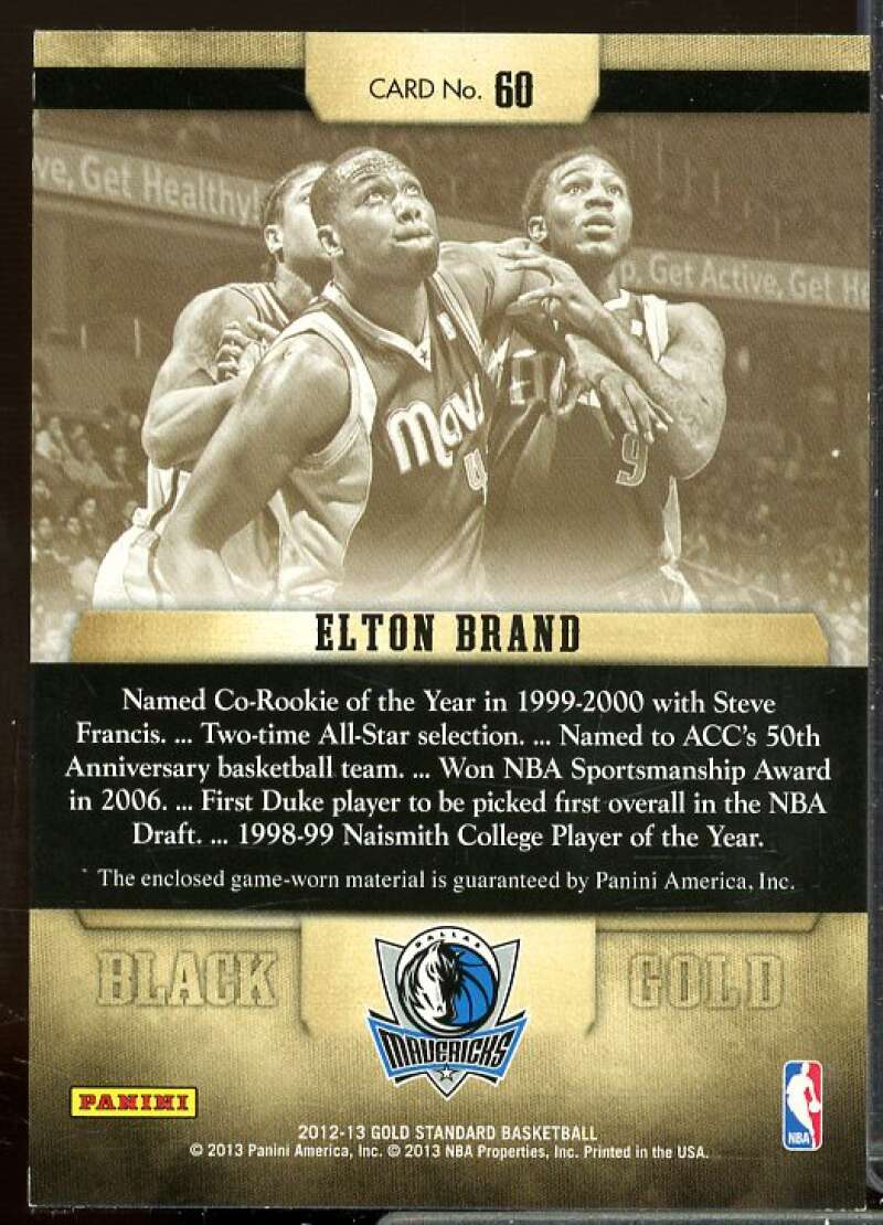 Elton Brand/199 Card 2012-13 Panini Gold Standard Black Gold Threads #60  Image 2