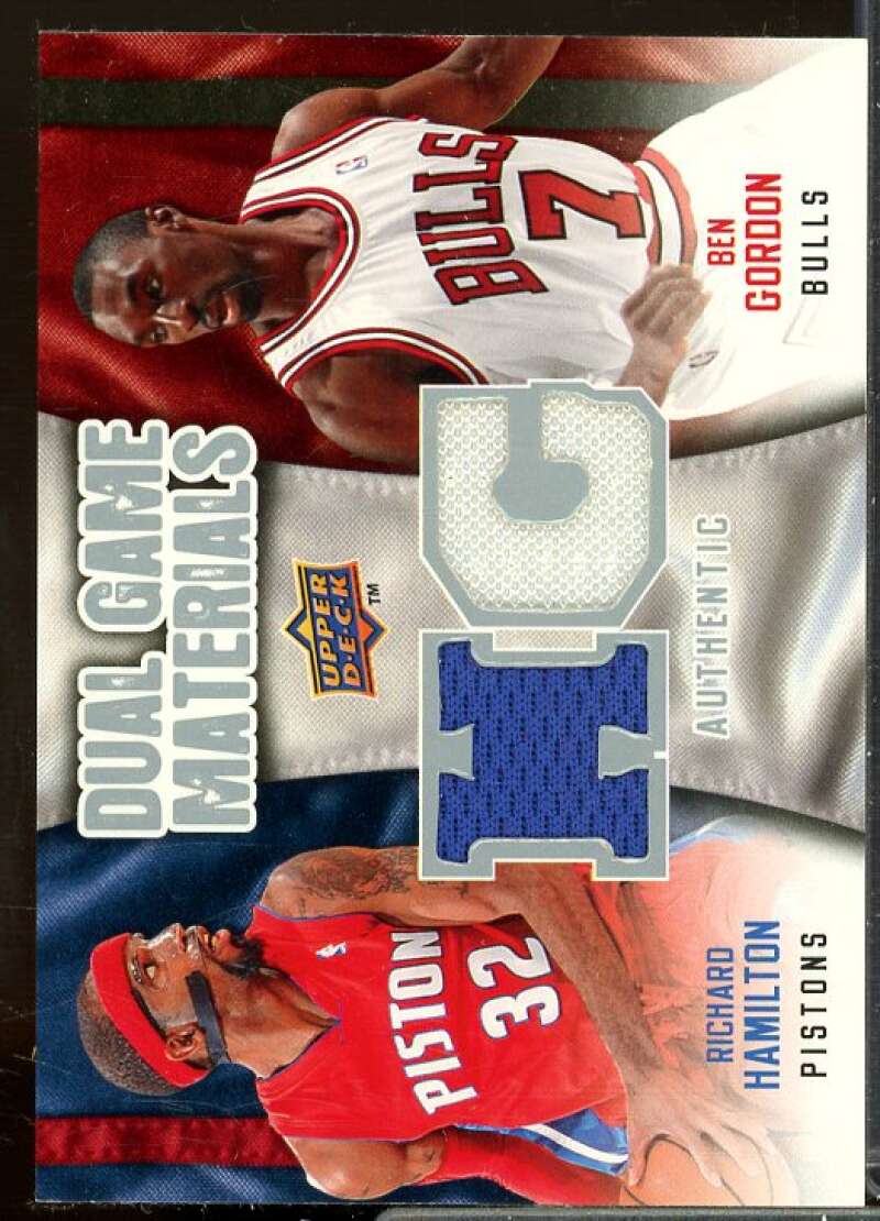 Ben Gordon/Richard Hamilton Card 2009-10 Upper Deck Game Materials Dual #DGHG  Image 1