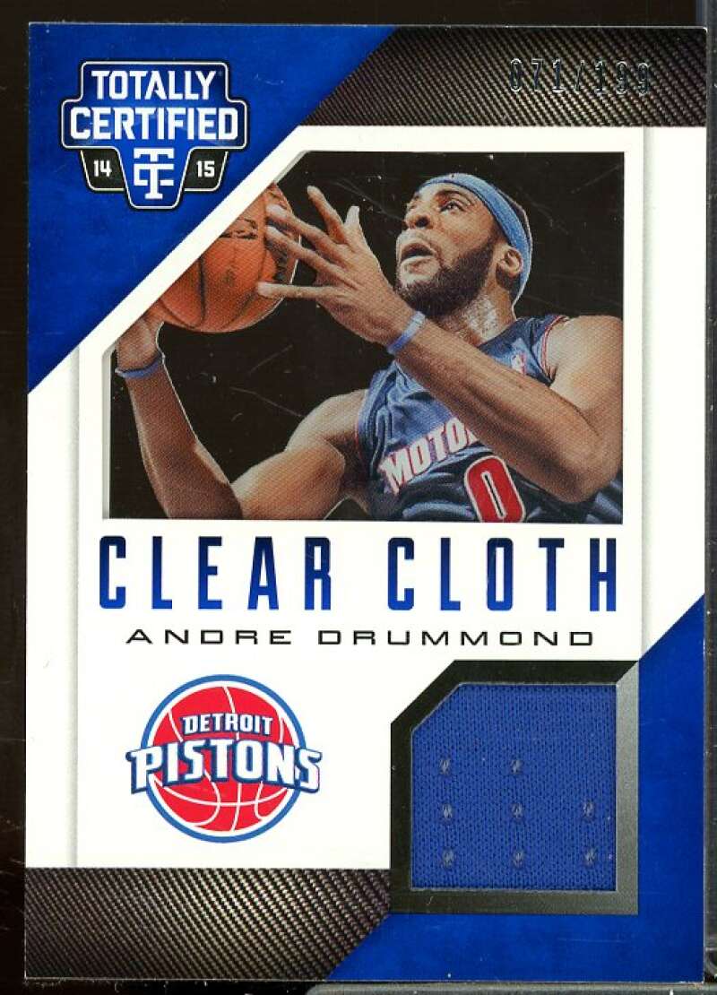 Andre Drummond/199 Card 2014-15 Totally Certified Clear Cloth Jerseys Blue #53  Image 1