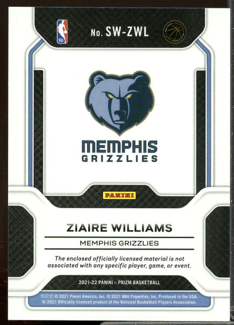 Ziaire Williams Card 2021-22 Panini Prizm Rookie Sensational Swatches #70  Image 2