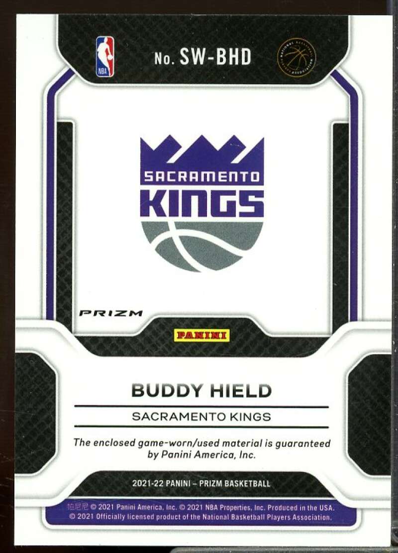 Buddy Hield Card 2021-22 Panini Prizm Sensational Swatches Prizms Orange Ice #1  Image 2