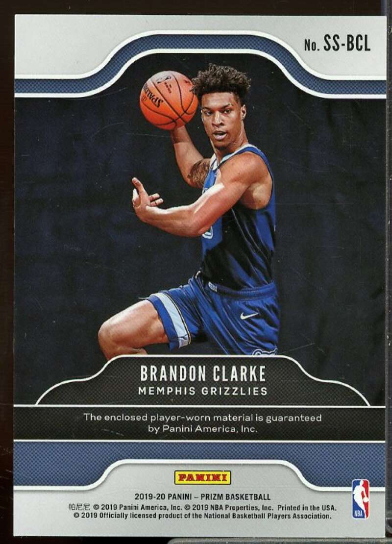 Brandon Clarke Rookie Card 2019-20 Panini Prizm Rookie Sensational Swatches #19  Image 2