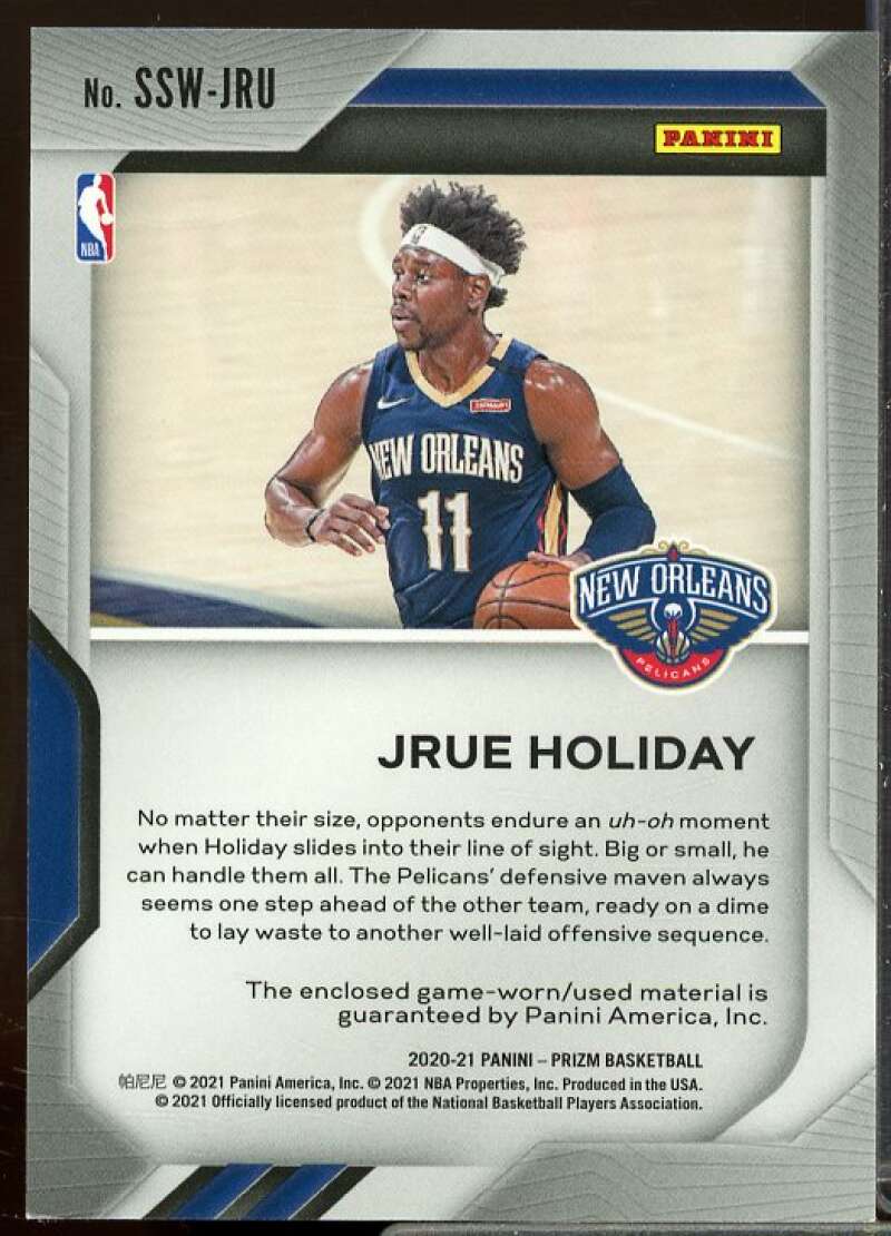 Jrue Holiday Card 2020-21 Panini Prizm Sensational Swatches #89  Image 2