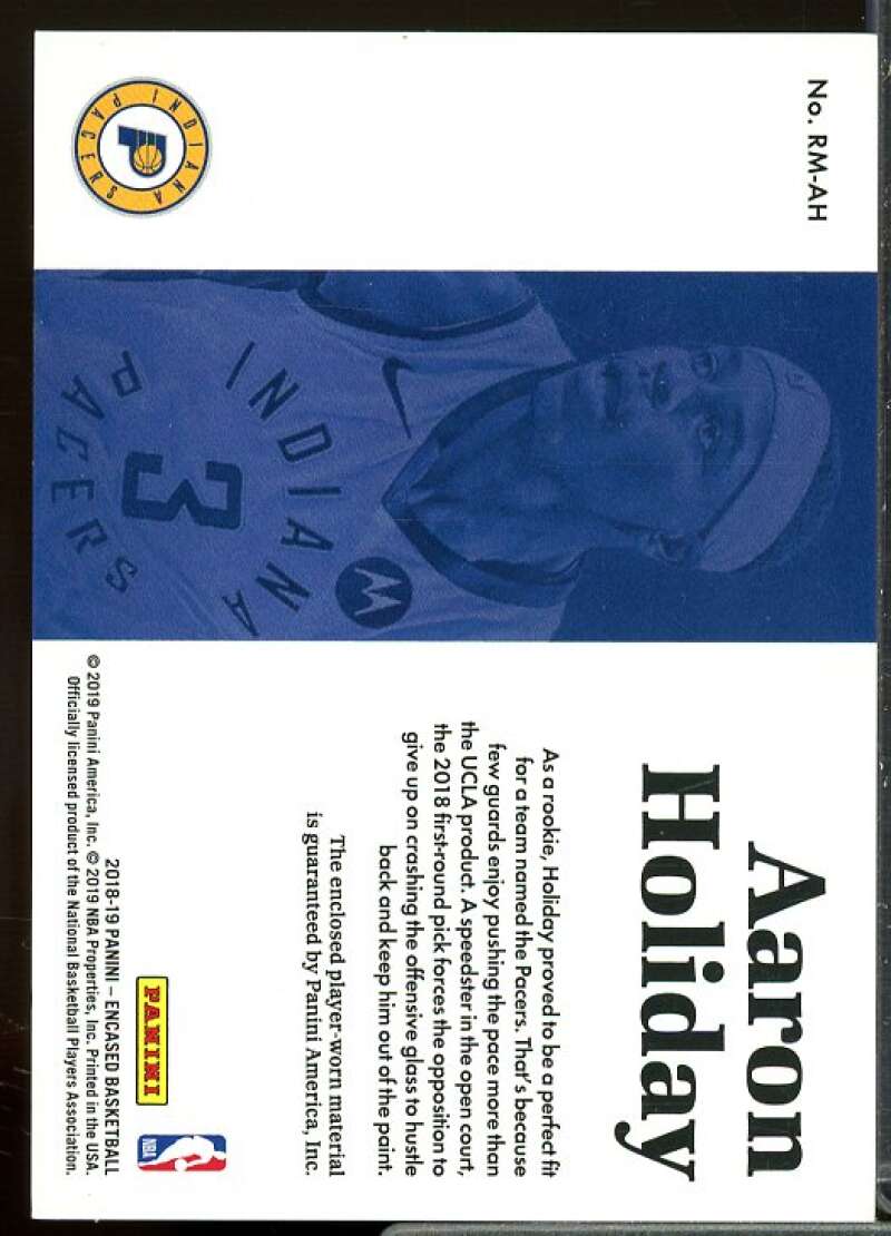 Aaron Holiday Rookie Card 2018-19 Panini Encased Rookie Materials #23  Image 2