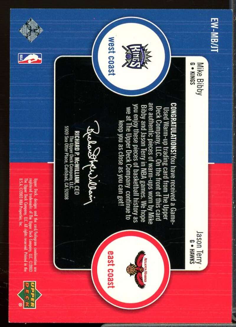 Jason Terry/Mike Bibby 2003-04 Upper Deck East Coast/West Coast Jerseys #JTMB  Image 2