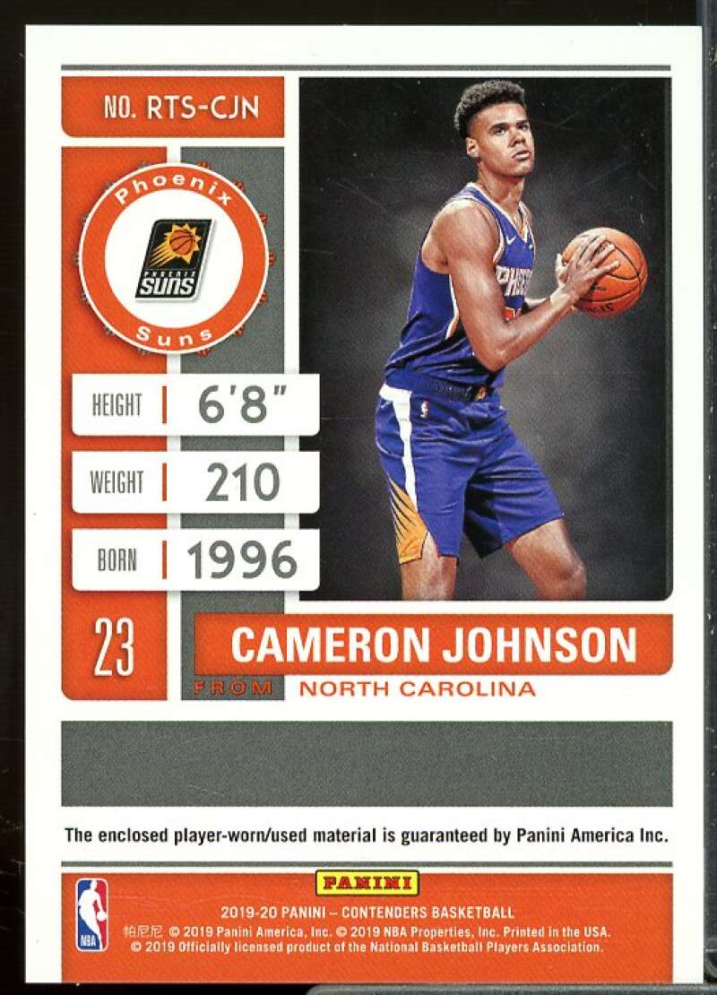 Cameron Johnson Rookie 2019-20 Panini Contenders Rookie Ticket Swatches #12  Image 2