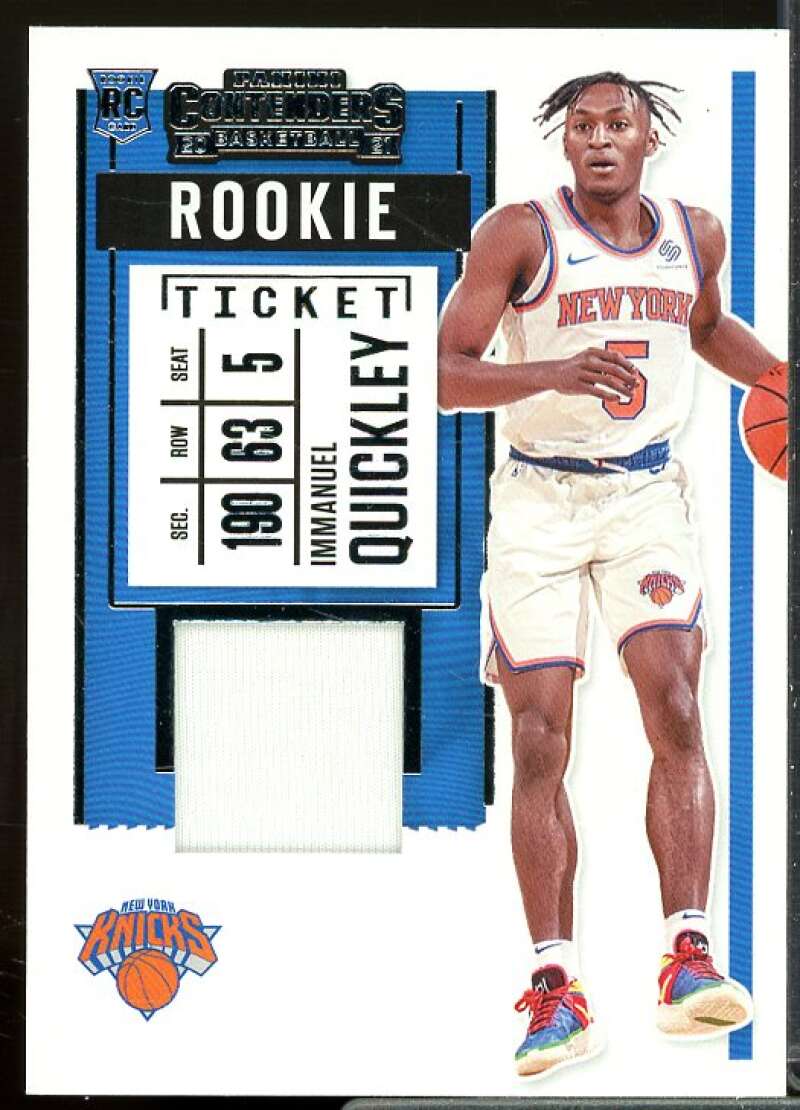 Immanuel Quickley Rookie 2020-21 Panini Contenders Rookie Ticket Swatches #40  Image 1