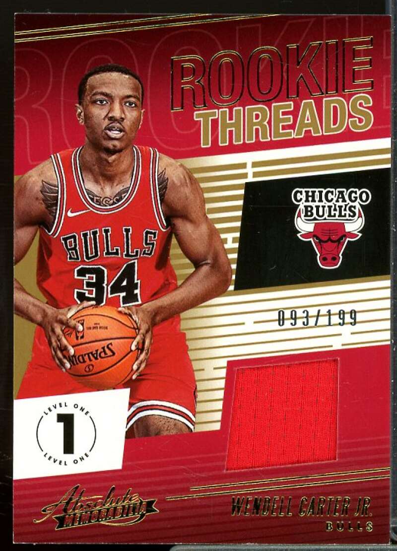 Wendell Carter Jr. Rookie Card 2018-19 Absolute Memorabilia Rookie Threads #7  Image 1