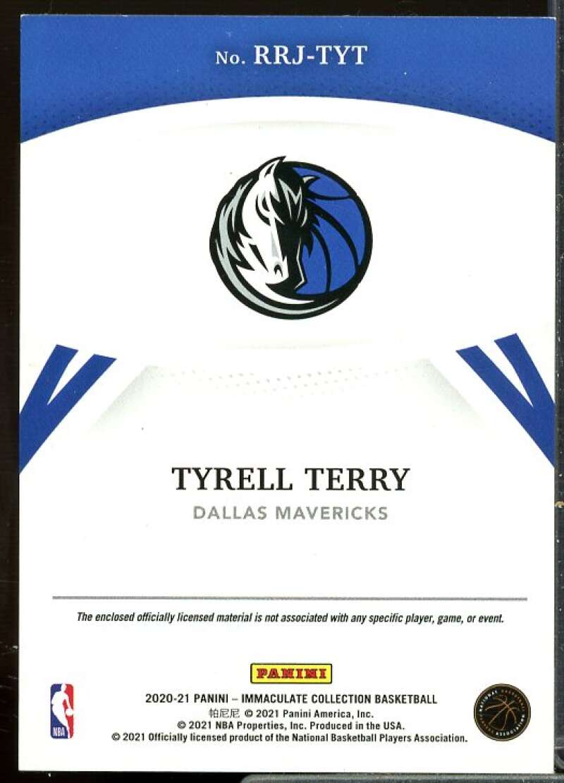 Tyrell Terry Rookie 2020-21 Immaculate Collection Remarkable Rookie Jerseys #36  Image 2