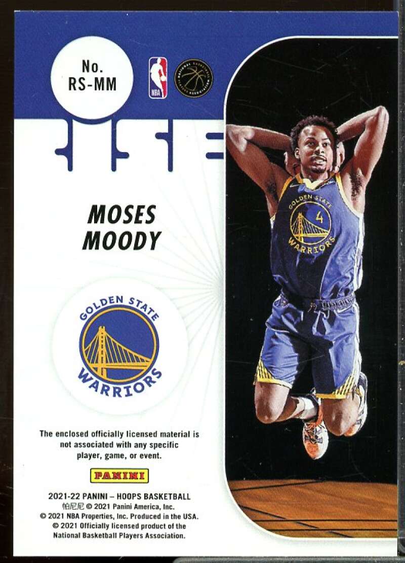 Moses Moody Card 2021-22 Hoops Rise N Shine Memorabilia #5  Image 2
