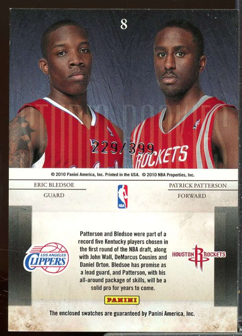 Eric Bledsoe/Patrick Patterson 2010-11 Rookies Stars Studio Rookies Material #8  Image 2