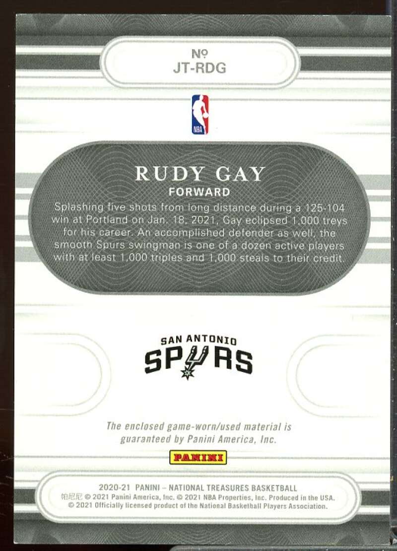 Rudy Gay/99 Card 2020-21 Panini National Treasures Jersey Treasures #89  Image 2