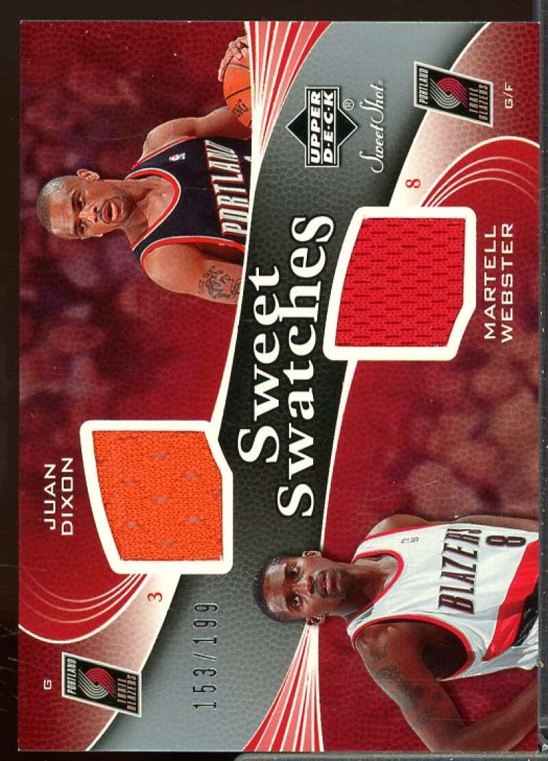 Juan Dixon/Martell Webster Card 2006-07 Sweet Shot Swatches Dual #DW  Image 1