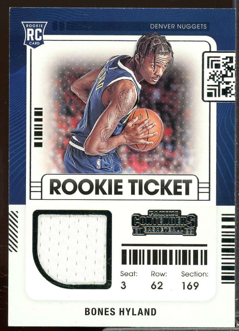 Bones Hyland Rookie Card 2021-22 Panini Contenders Rookie Ticket Swatches #26  Image 1