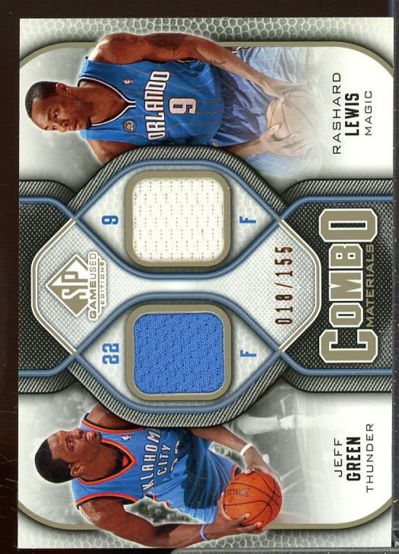 Rashard Lewis/Jeff Green Card 2009-10 SP Game Used Combo Materials 155 #CMLG  Image 1