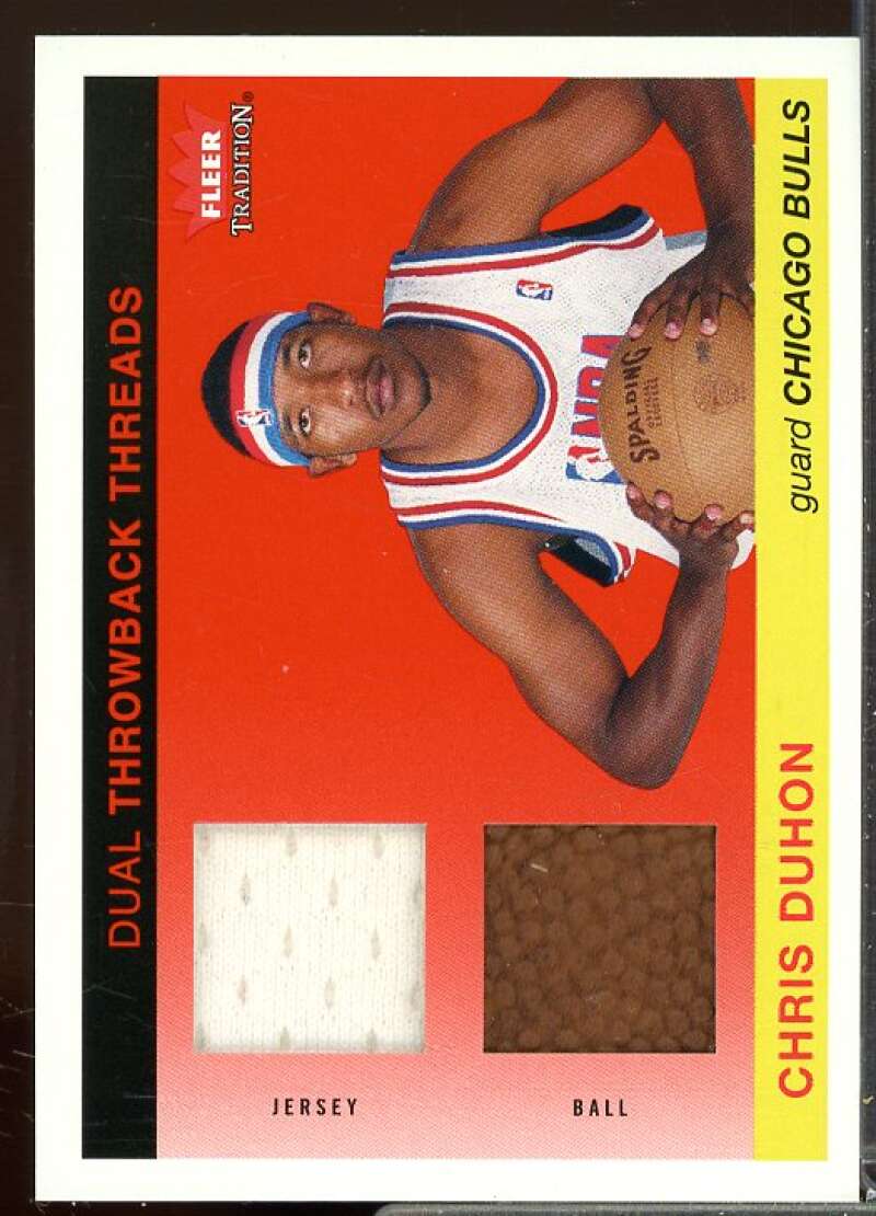 Chris Duhon 2004-05 Fleer Tradition Rookie Throwback Threads Jerseys/Ball #22  Image 1