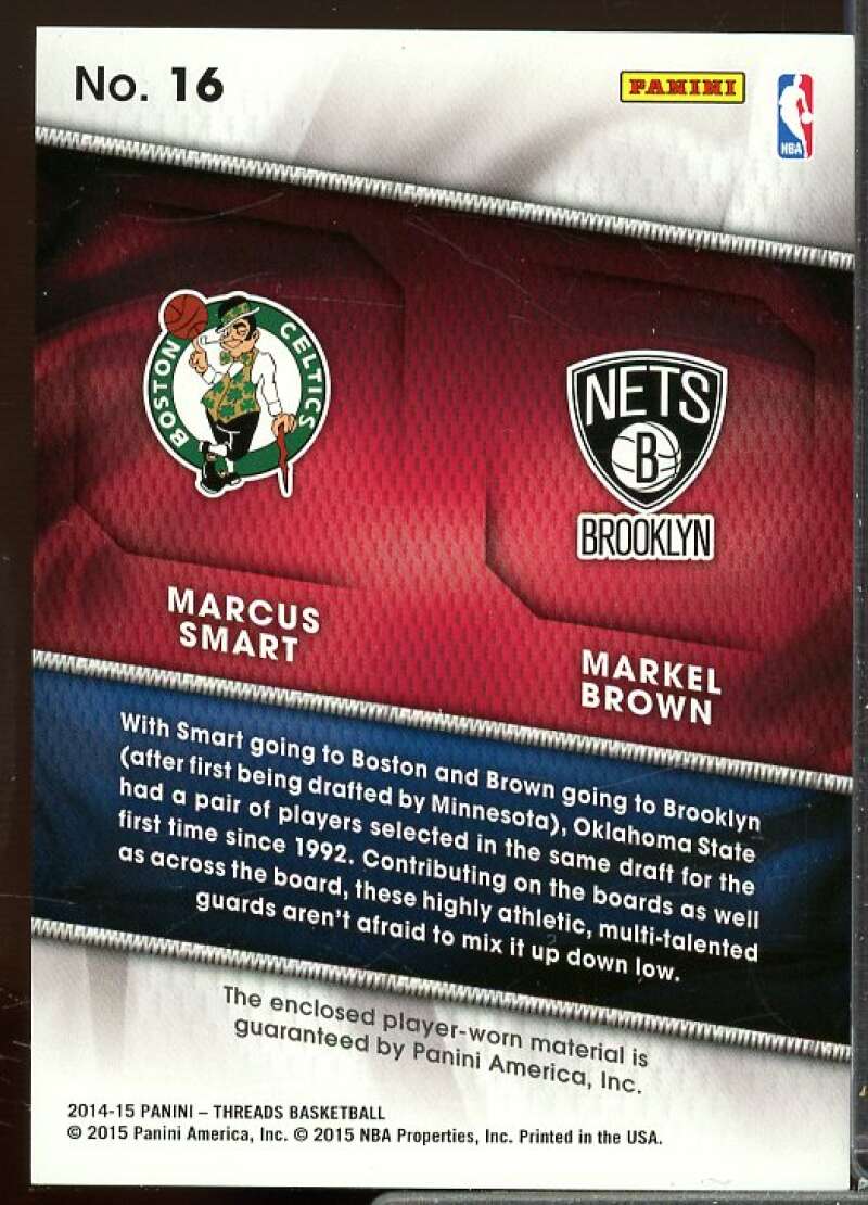 Marcus Smart/Markel Brown 2014-15 Panini Threads Freshman Pairs Jerseys #16  Image 2