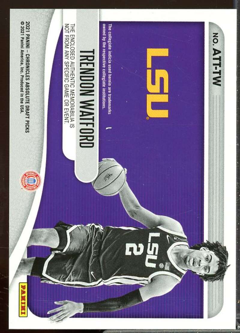 Trendon Watford 2021-22 Panini Chronicles Draft Absolute Tools Trade Red #19  Image 2