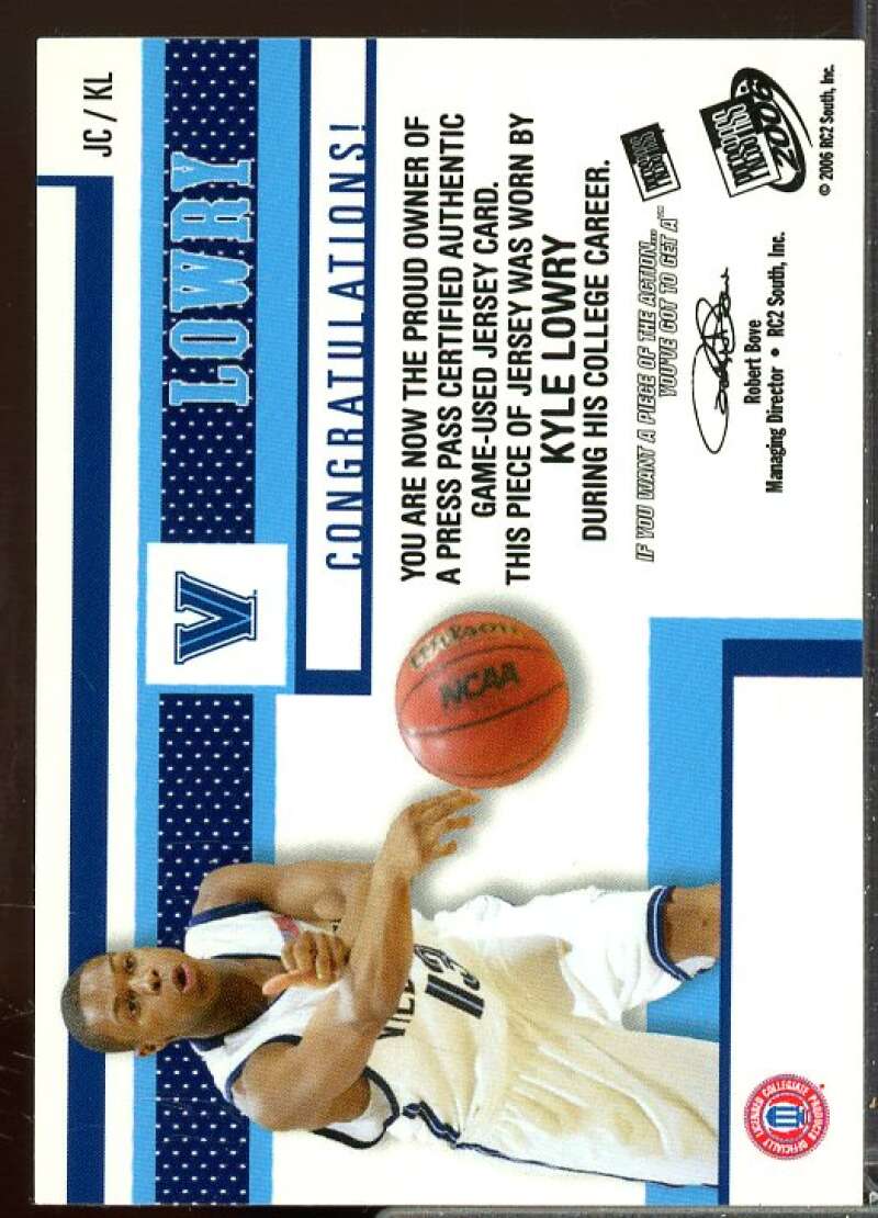 Kyle Lowry Rookie Card 2006 Press Pass Rookie Jerseys Gold #JCKL  Image 2