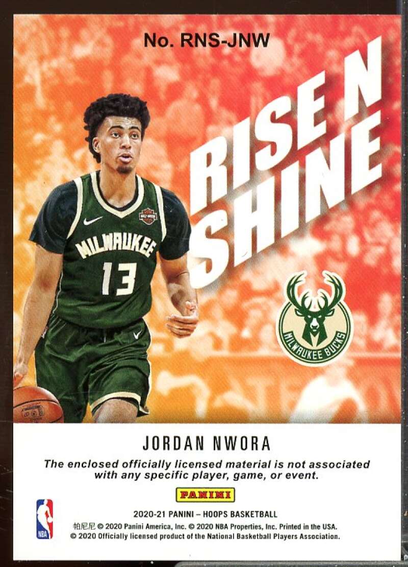 Jordan Nwora Rookie Card 2020-21 Hoops Rise N Shine Rookie Memorabilia #35  Image 2