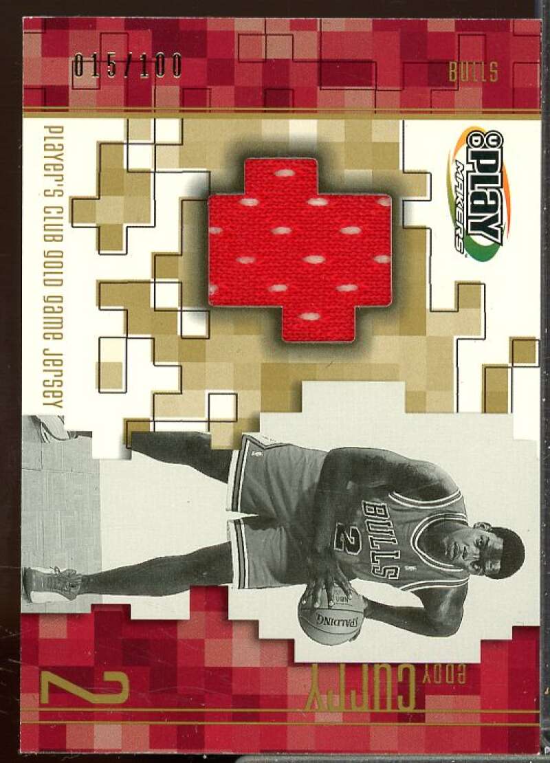 Eddy Curry Rookie Card 2001-02 Upper Deck Playmakers PC Game Jerseys Gold #ECGJ  Image 1