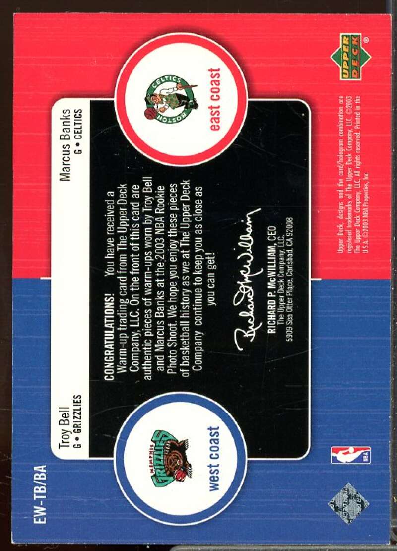 Marcus Banks/Troy Bell 2003-04 Upper Deck East Coast/West Coast Jerseys #BATB  Image 2