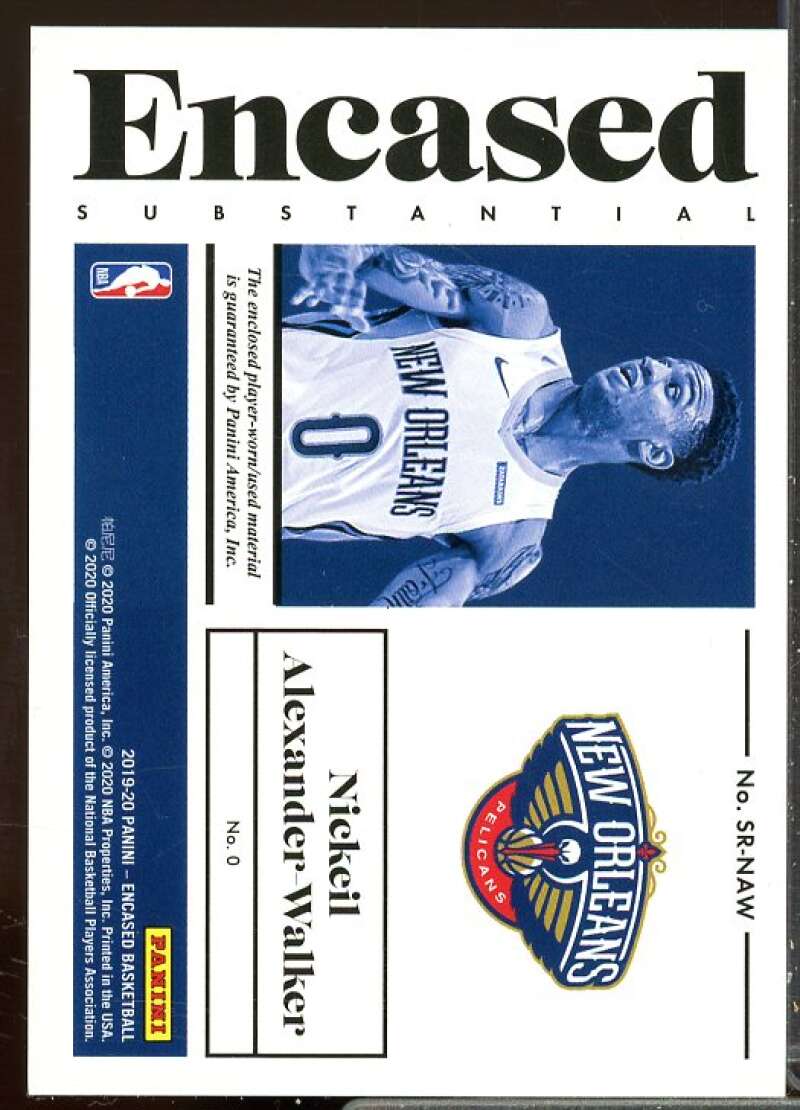 Nickeil Alexander-Walker 2019-20 Panini Encased Substantial Swatches Rookies #1  Image 2