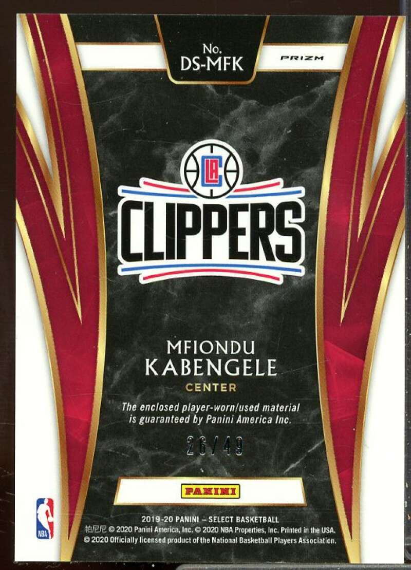 Mfiondu Kabengele 2019-20 Select Draft Selections Memorabilia Prizms Copper #13  Image 2